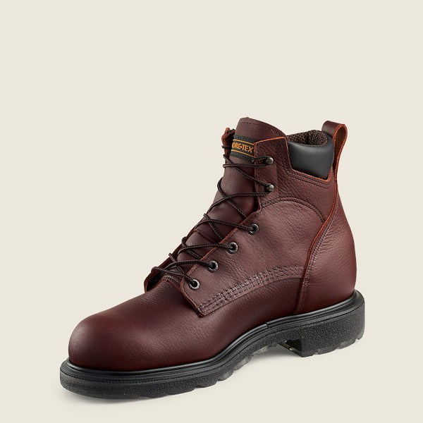 Red Wing Work Boots Mens Burgundy - Supersole® 2.0 - 6-inch Waterproof Soft Toe - 4105963-OF